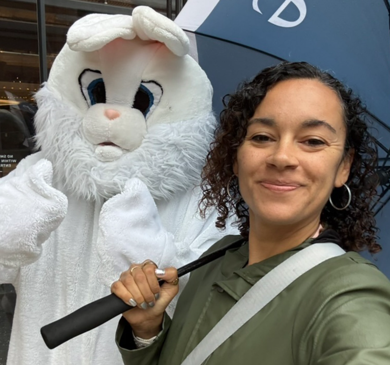 Emma and the Codegarden mascot, the rabbit