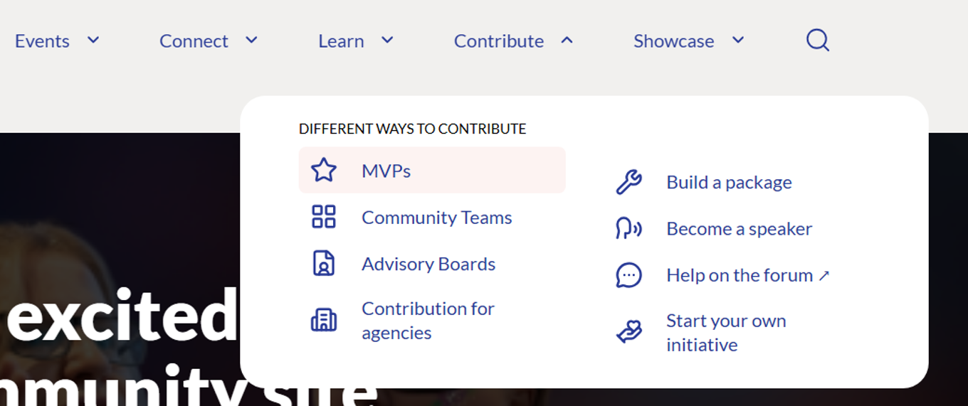 navigation on the new community site